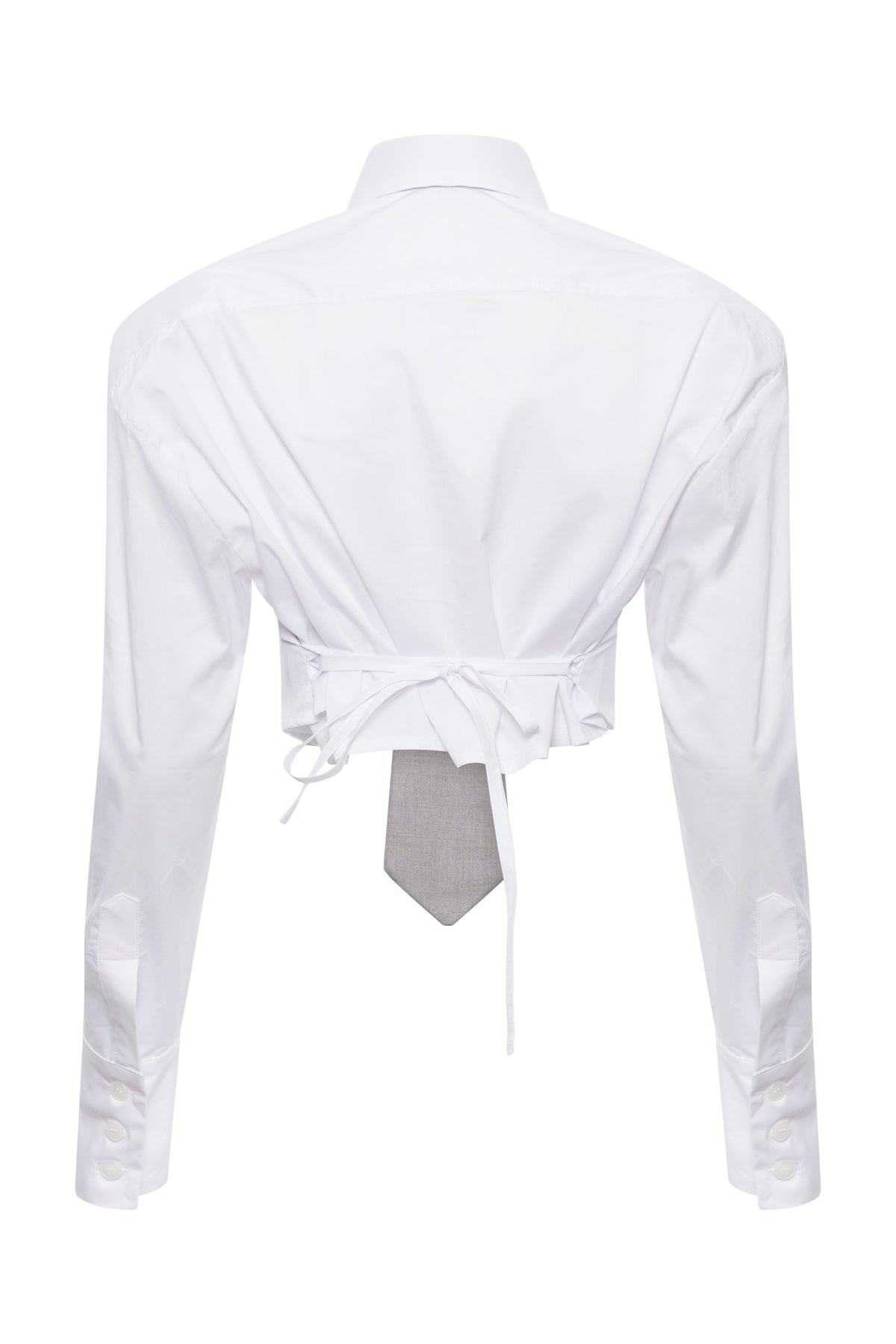 Lulu Short Shirt With Tie In Grey