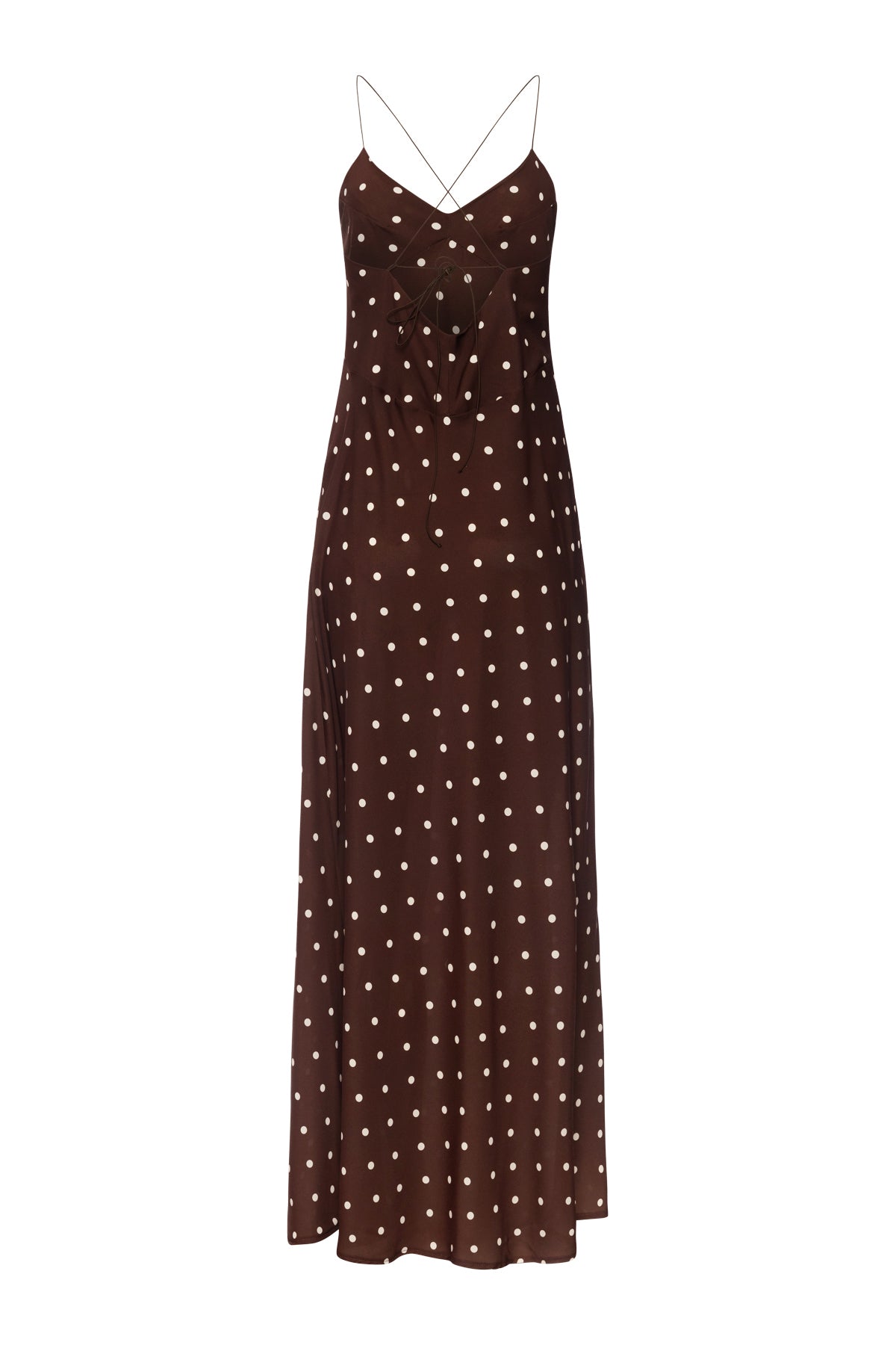 Dima Satin Dress In Brown Dots