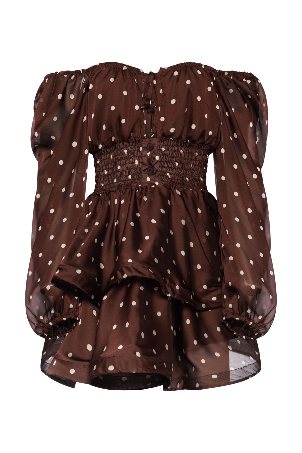 Romance Dress With Brown Dots