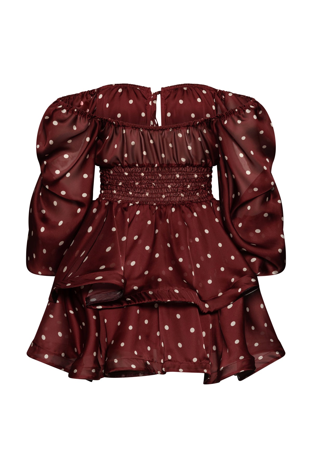 Romance Dress With Bordo Dots