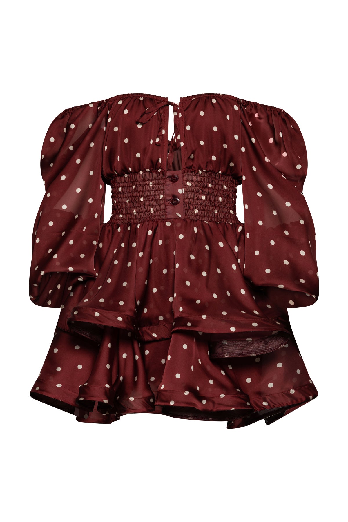 Romance Dress With Bordo Dots
