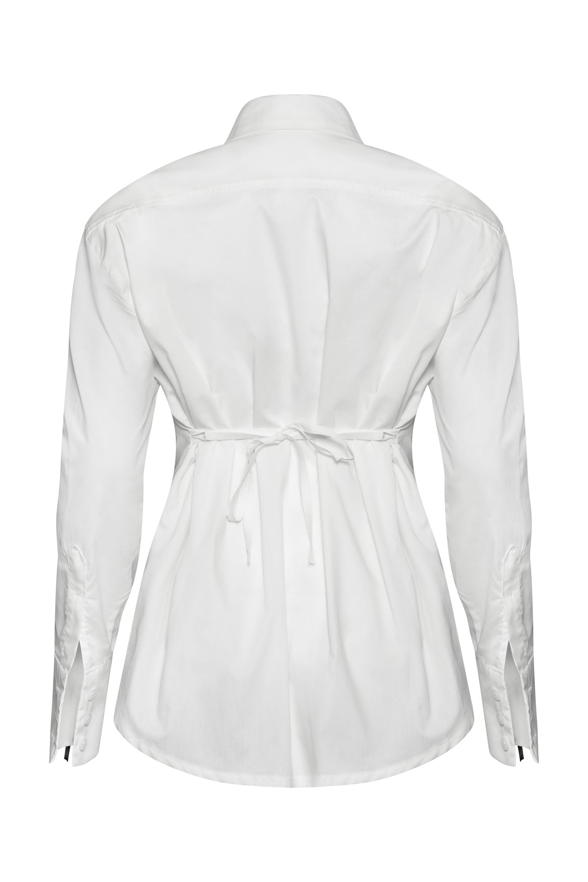 Monochrome Chic Shirt With Ribbon