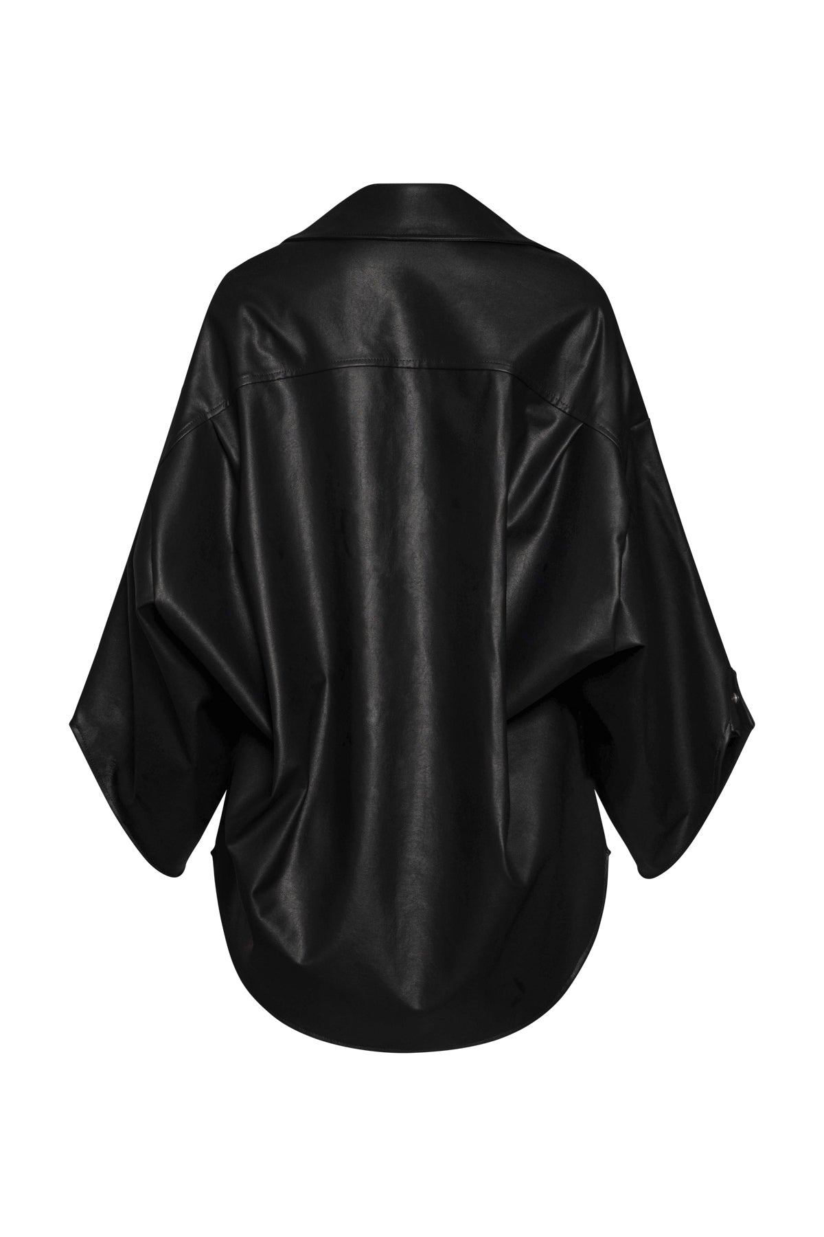 Oversize Leather Jacket In Black