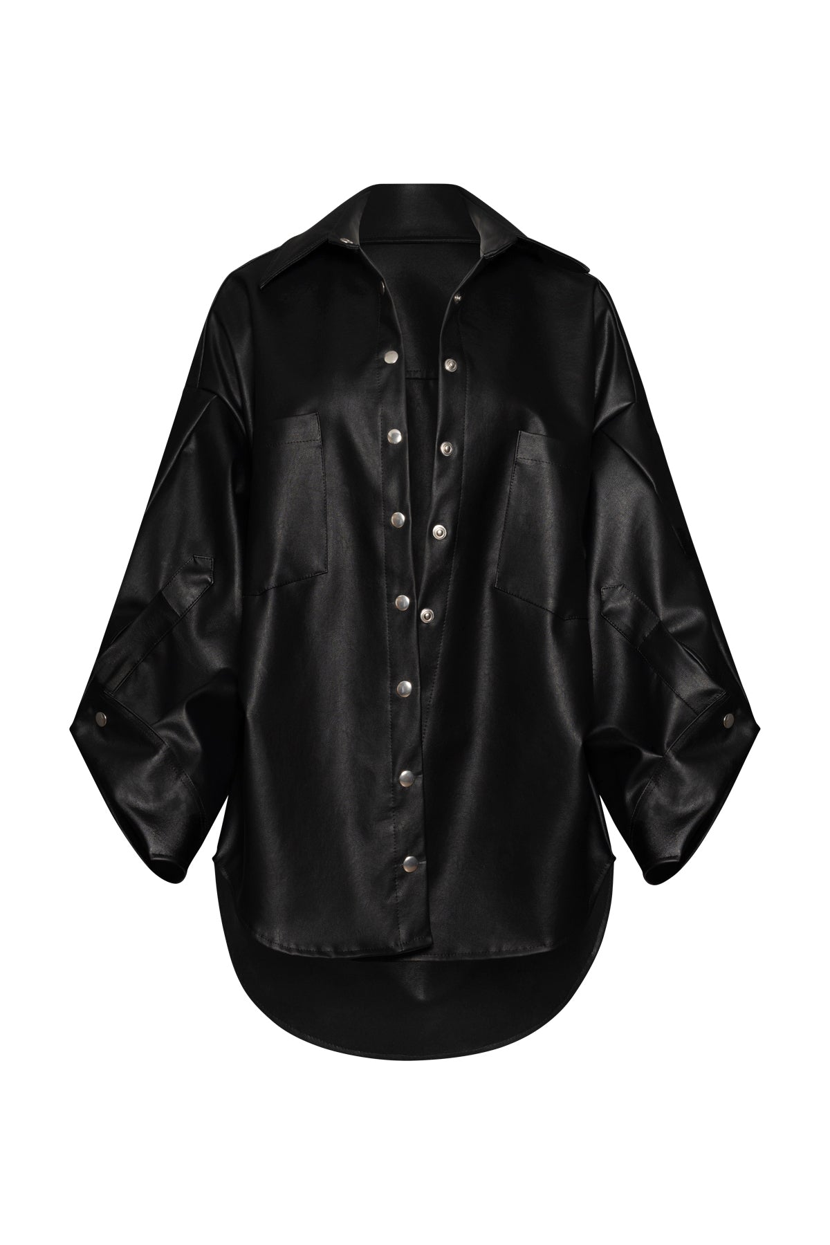 Oversize Leather Jacket In Black