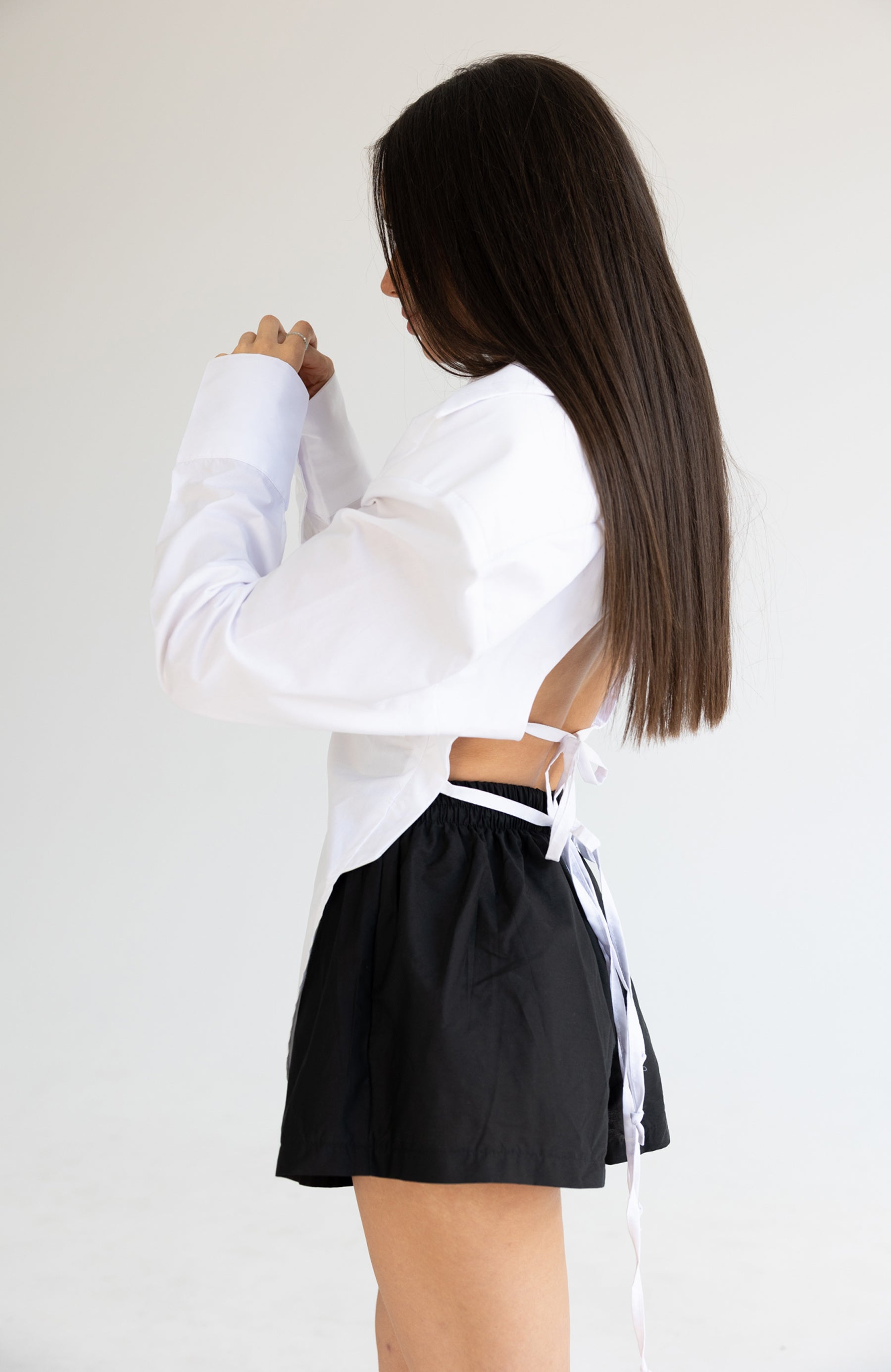 MARINA COTTON OPEN BACK SHIRT