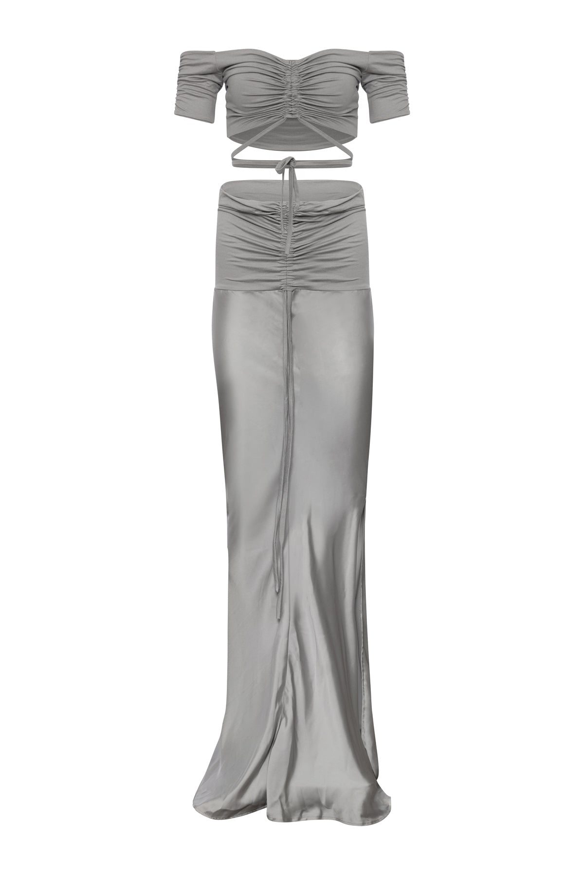 Alexa Long Skirt In Grey
