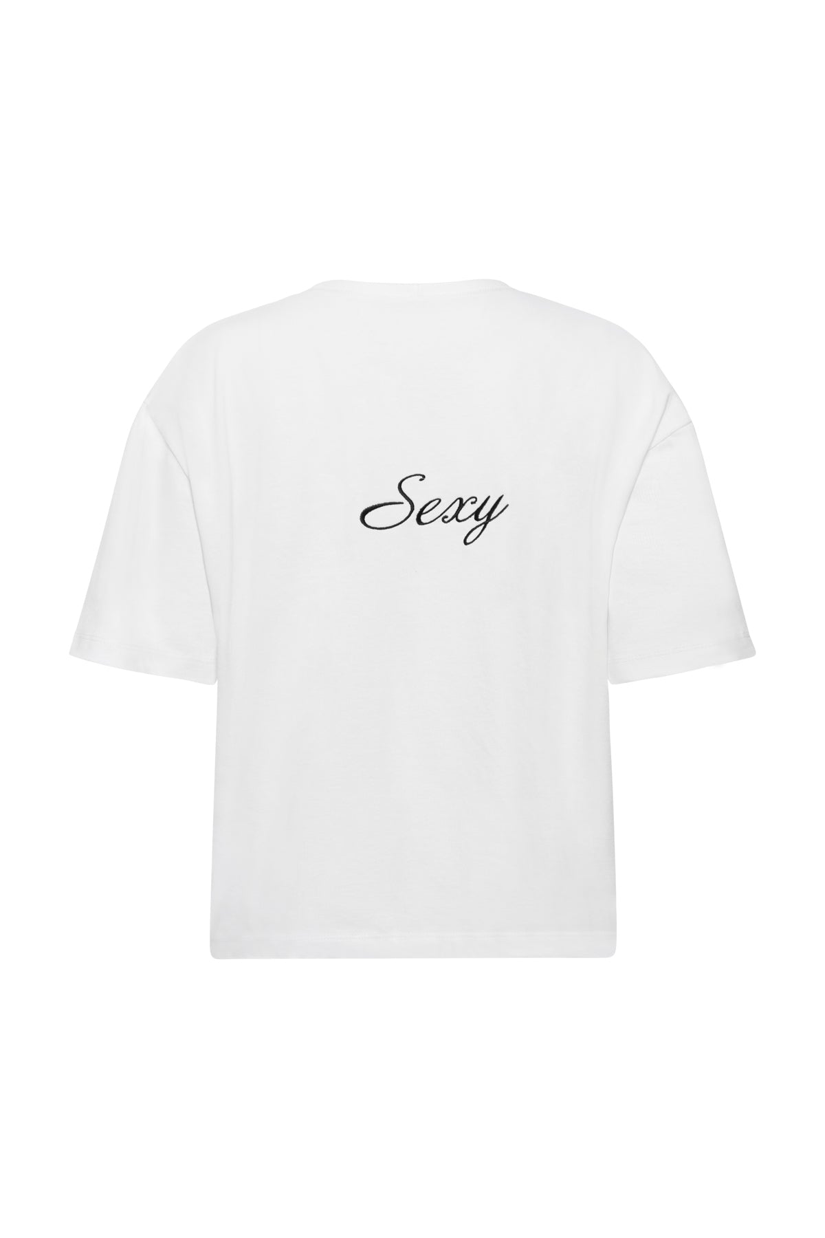 T-shirt Embroidery Sexy Mama In White