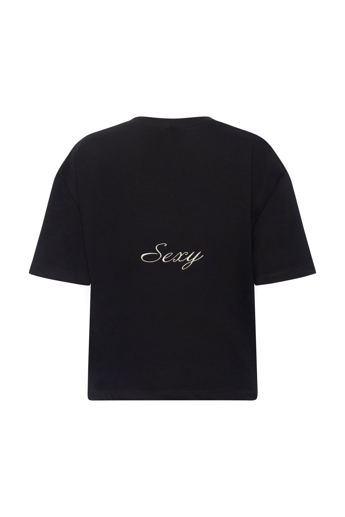T-shirt Embroidery Sexy Mama In Black