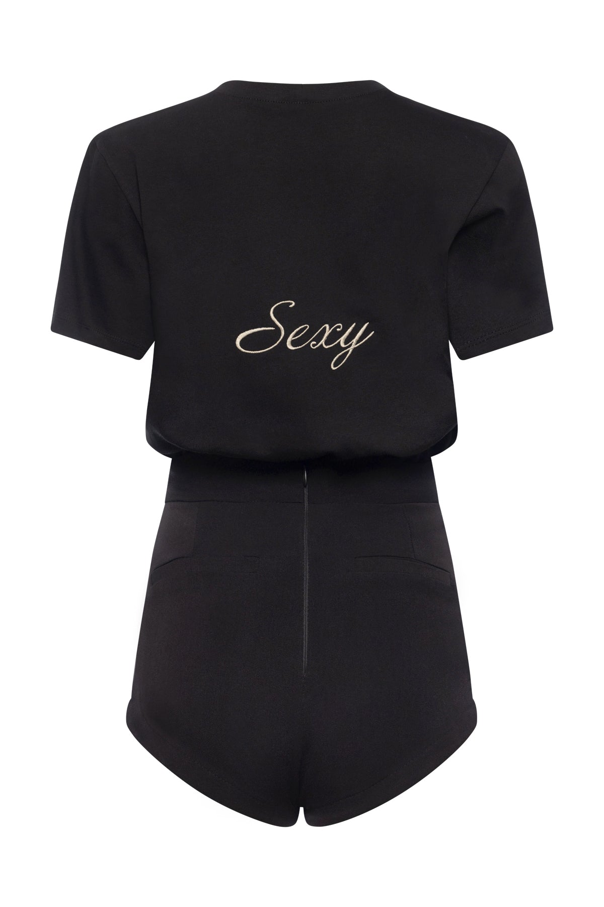 Bodysuit Embroidery Sexy Mama In Black