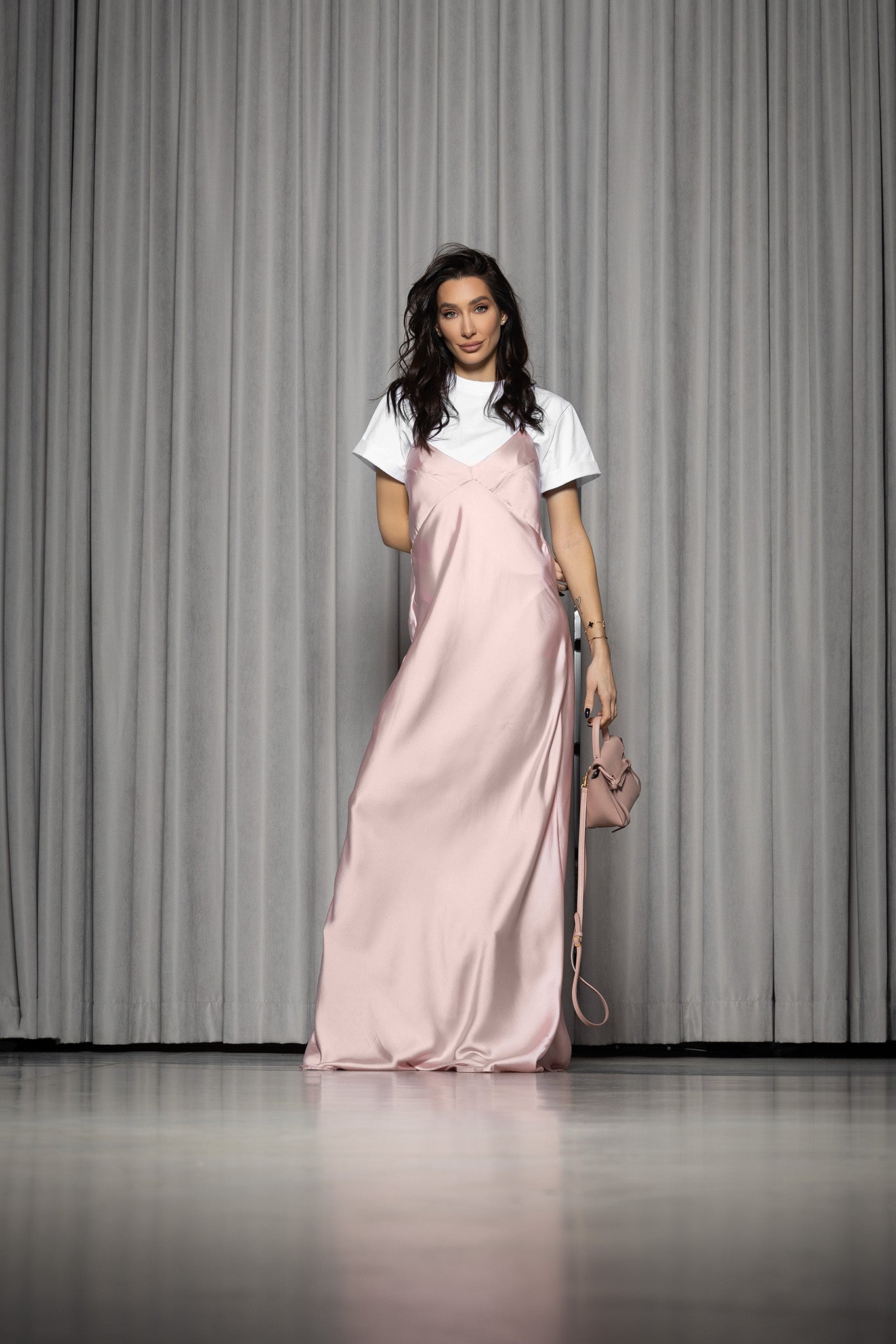 Dima Satin Dress In Pink