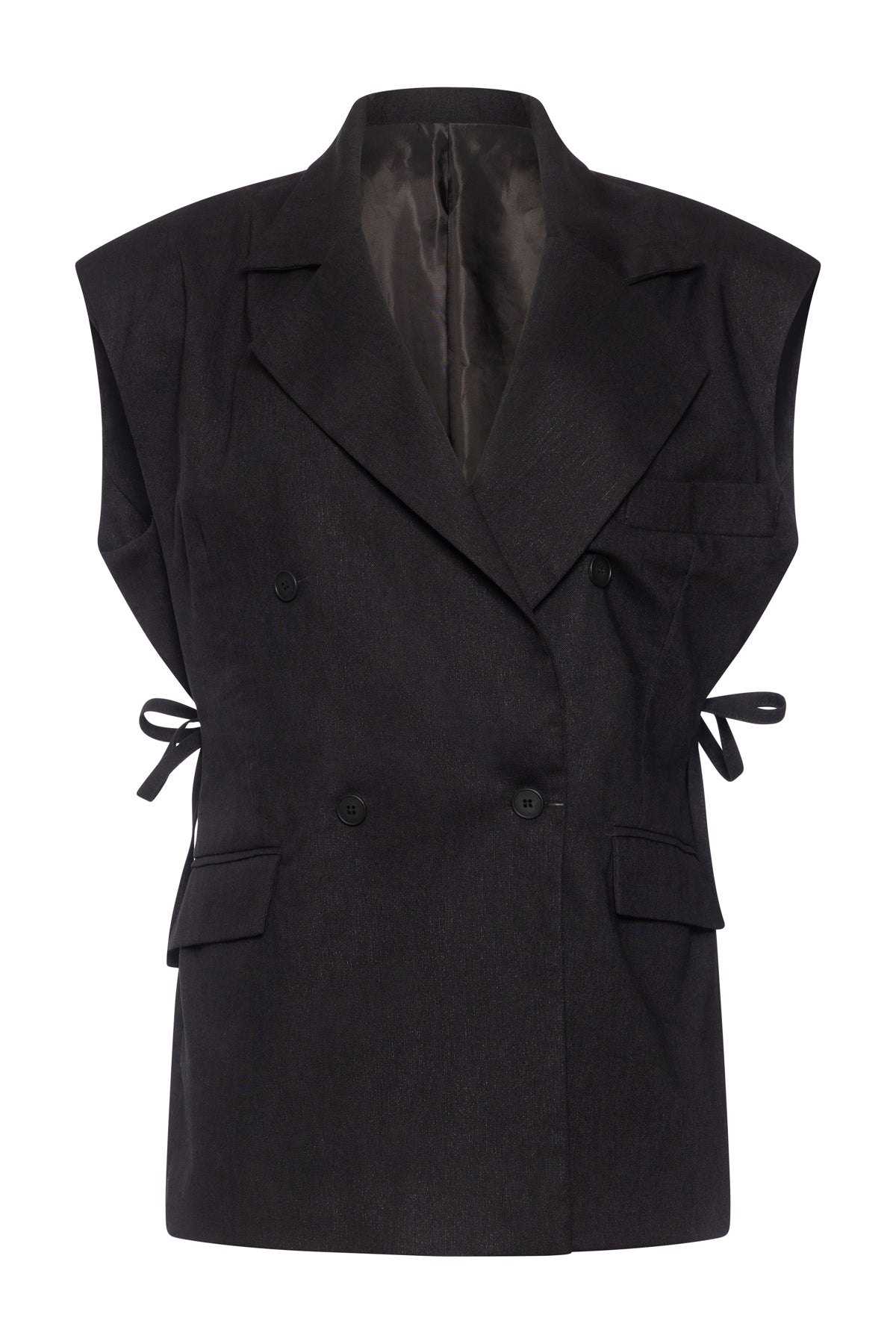 Rossi Ribbon Vest In Black