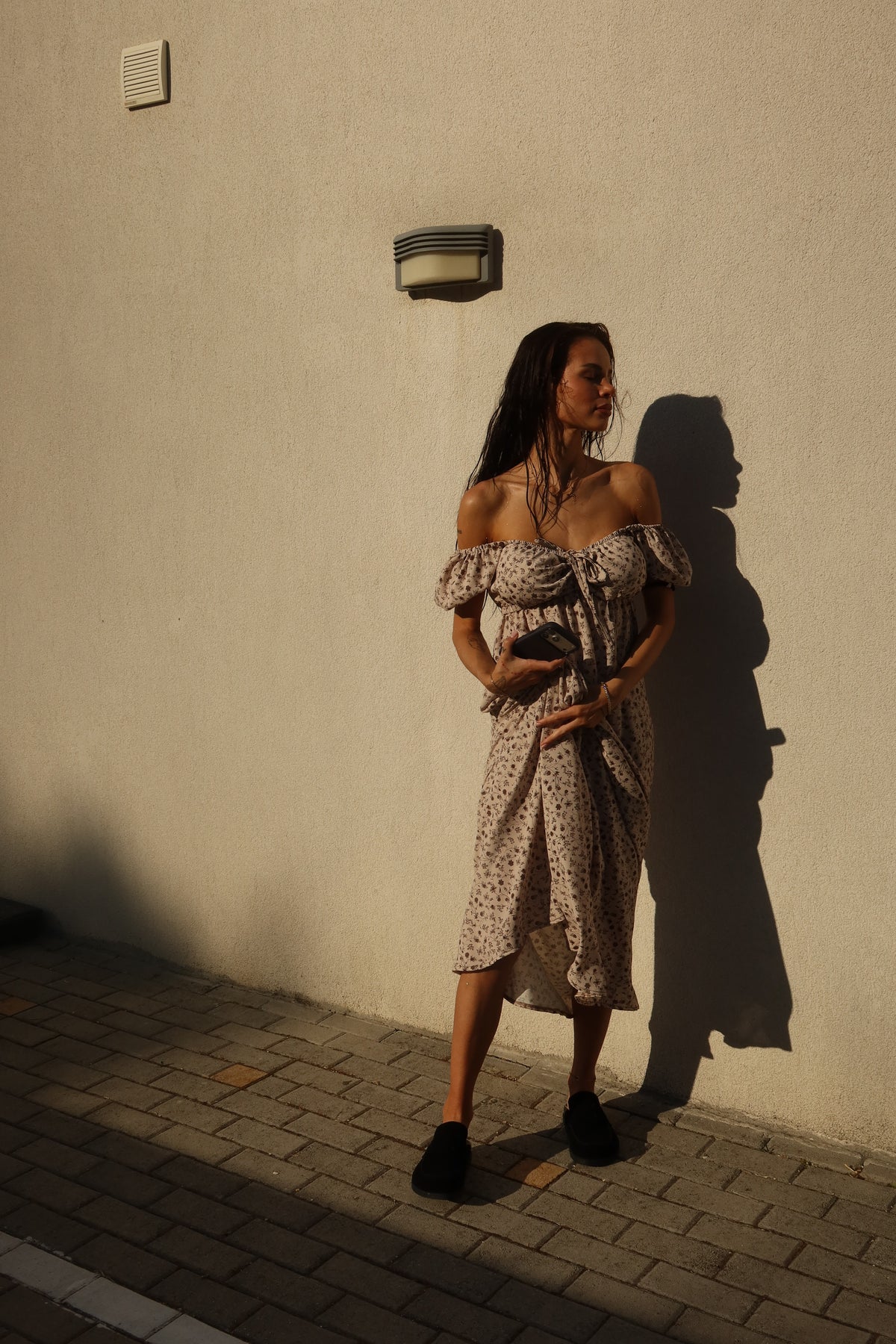 Maya Long Dress In Beige