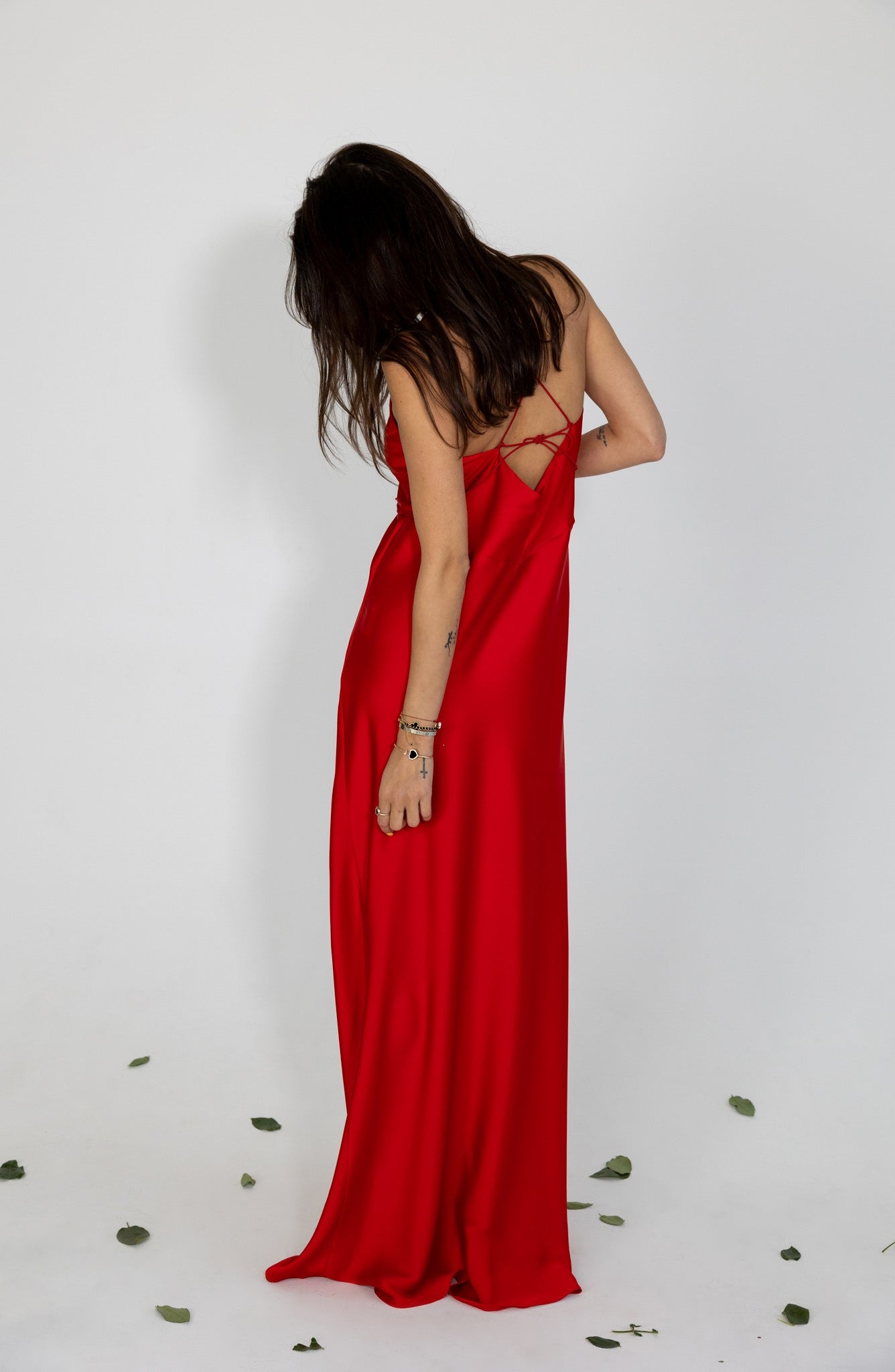 DIMA SATIN DRESS RED