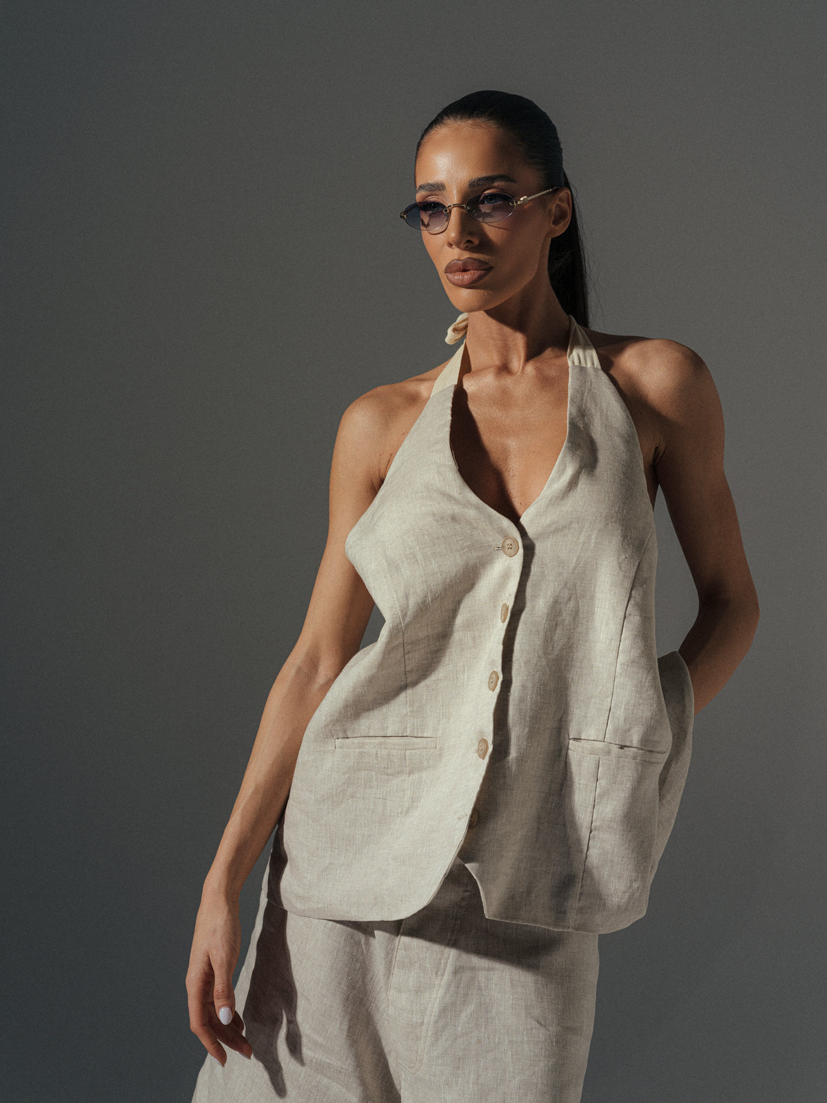 Liya Vest In Beige