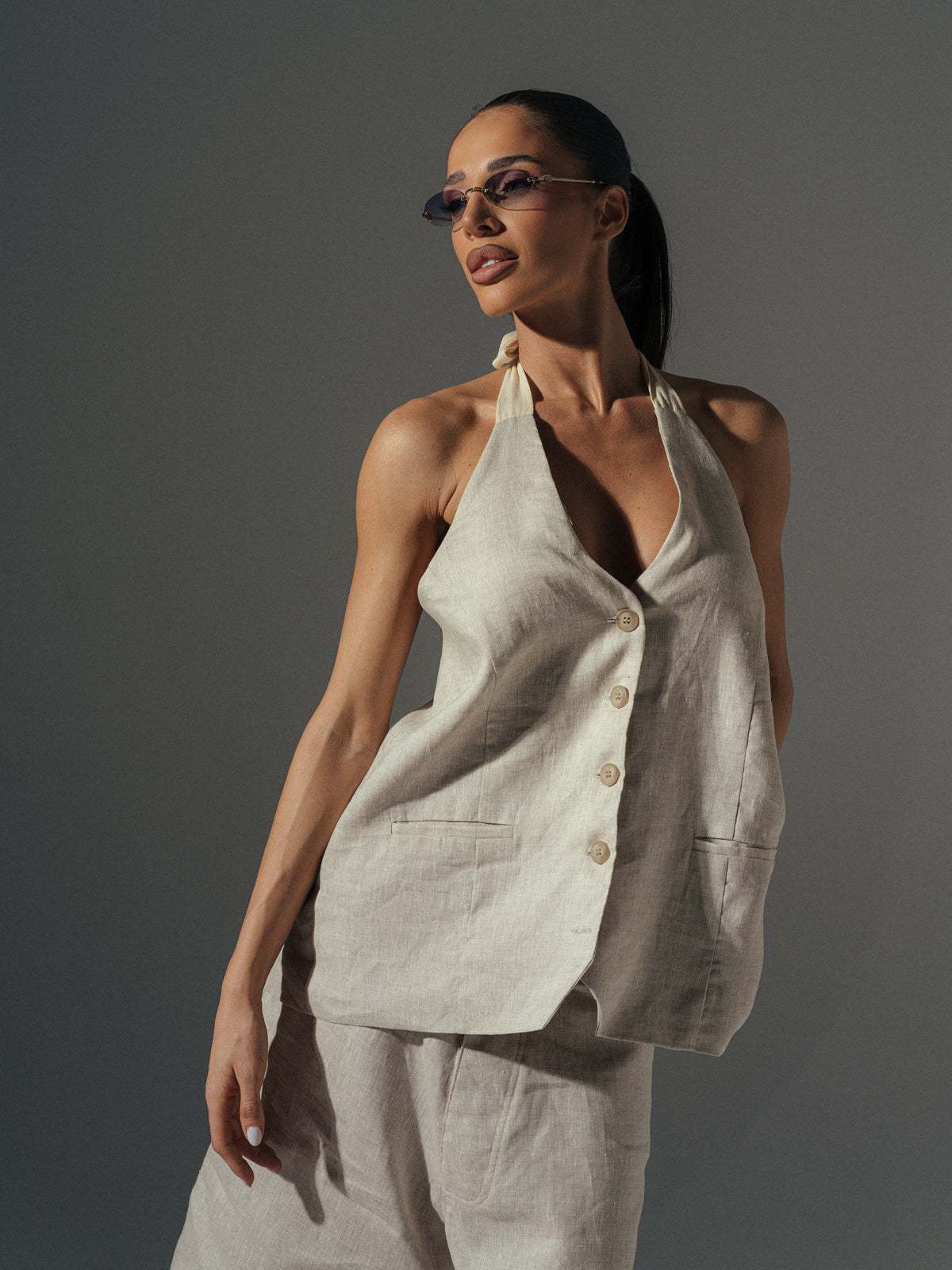 Liya Vest In Beige